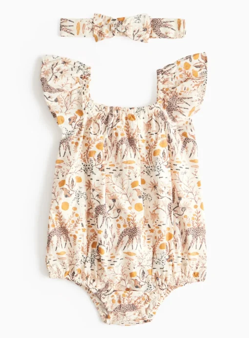 Safari Romper & Headband Set 6-9 months