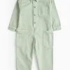 Sage Green Long Sleeve Boilersuit 1-2 years