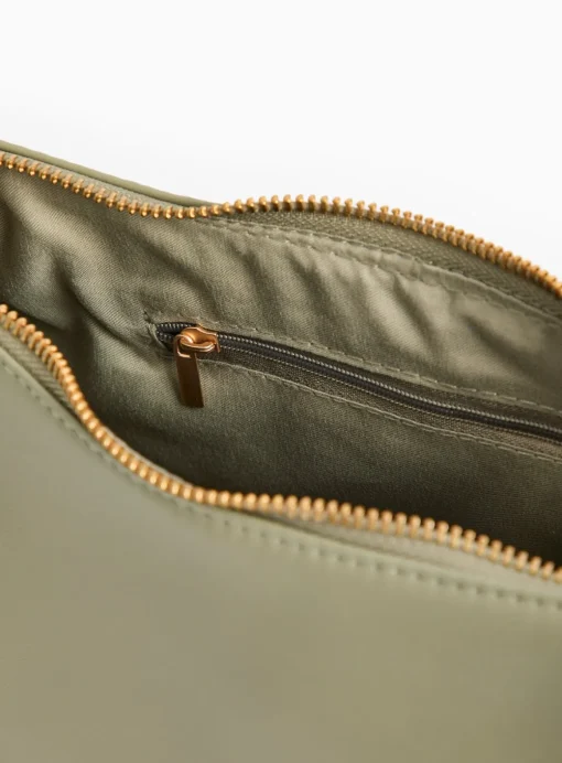 Sage Green PU Baguette Shoulder Bag One Size