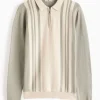 Sage Green Vertical Stripe Knitted Polo Jumper XL