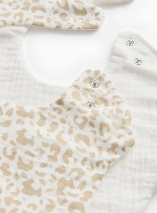 Scallop Trim Cotton Bibs 2 Pack One Size