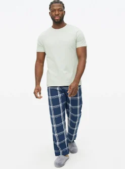 Sea Foam T-Shirt & Check Pyjama Set XXL