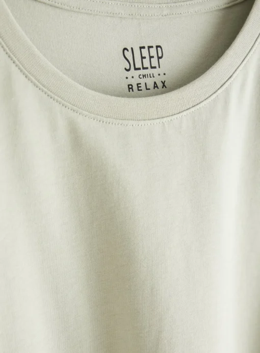 Sea Foam T-Shirt & Check Pyjama Set XXL