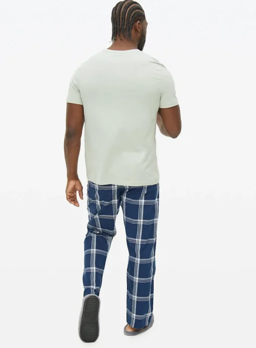 Sea Foam T-Shirt & Check Pyjama Set XXL