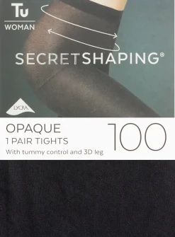 Secret Shaping Black 100 Denier Opaque Tights XL