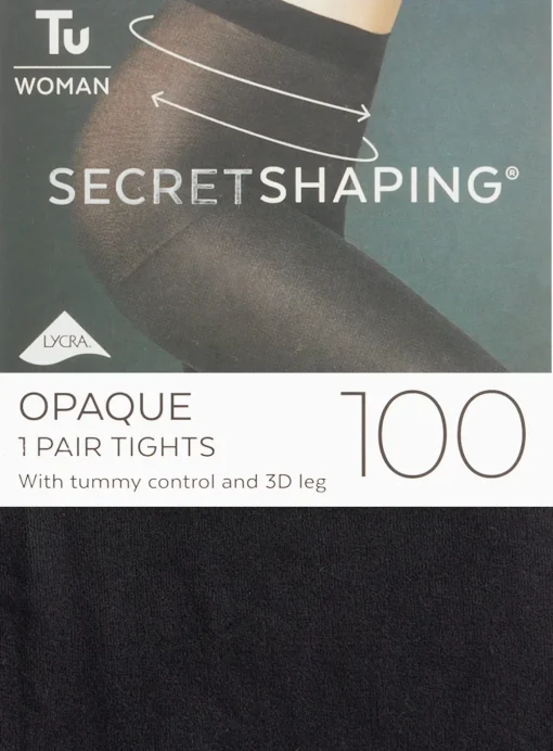 Secret Shaping Black 100 Denier Opaque Tights XL