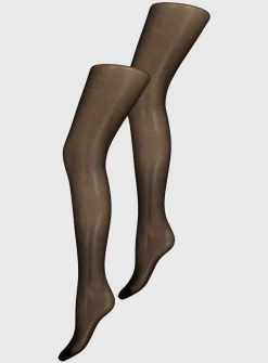 Secret Shaping Black Tummy Control Tights 2 Pack L