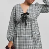 SIMPLY BE Checked Western Bow Front Skater Dress 12