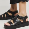 SIMPLY BE Chunky Buckle Fisherman Sandal In Wide Fit Black 5