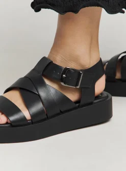SIMPLY BE Chunky Buckle Fisherman Sandal In Wide Fit Black 5