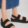 SIMPLY BE Chunky Suede Touch And Close Sandals In Wide Fit Black 7