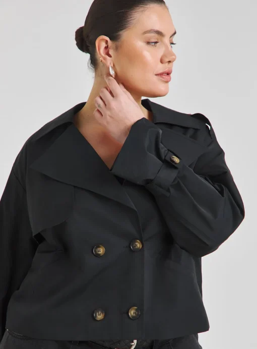 SIMPLY BE Cropped Trench Coat 24