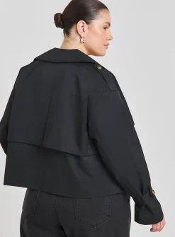 SIMPLY BE Cropped Trench Coat 24