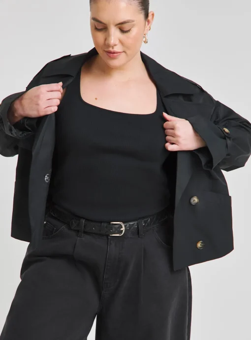 SIMPLY BE Cropped Trench Coat 24