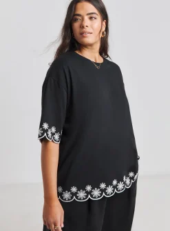 SIMPLY BE Cut Work Tee 32