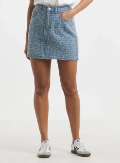 SIMPLY BE Distressed Denim Mini Skirt 30