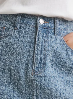 SIMPLY BE Distressed Denim Mini Skirt 30