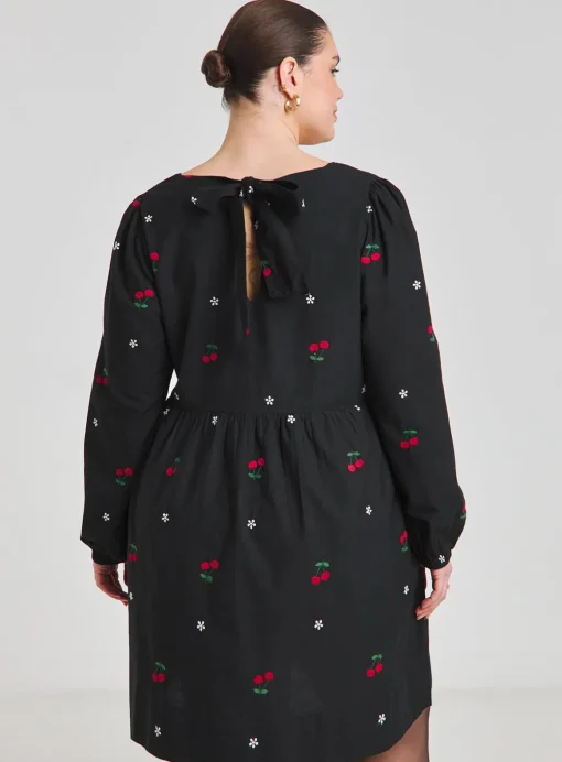 SIMPLY BE Embroidered Cherry Skater Dress 18