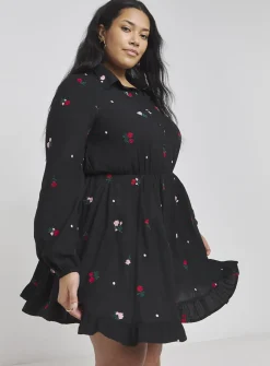 SIMPLY BE Embroidered Collar Shirt Dress 22