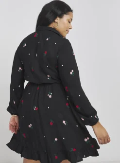 SIMPLY BE Embroidered Collar Shirt Dress 22