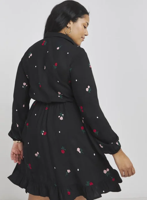 SIMPLY BE Embroidered Collar Shirt Dress 22