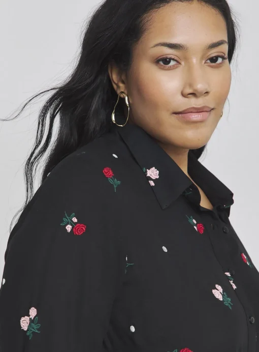 SIMPLY BE Embroidered Collar Shirt Dress 22