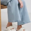 SIMPLY BE Fluffy Two Strap Buckle Footbed Slipper In WIde Fit Natural 8