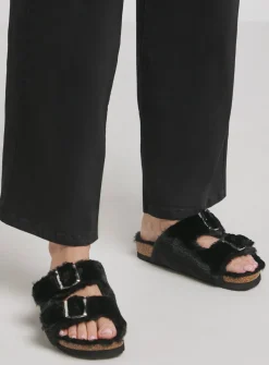 SIMPLY BE Fluffy Two Strap Buckle Footbed Slipper 5