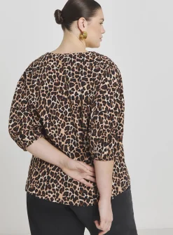 SIMPLY BE Leopard Flute Sleeve Blouse 24