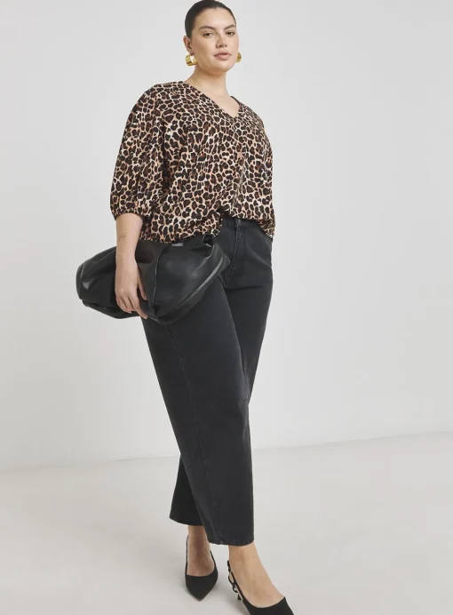 SIMPLY BE Leopard Flute Sleeve Blouse 24