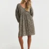SIMPLY BE Linen Leopard Print Smock Dress 12
