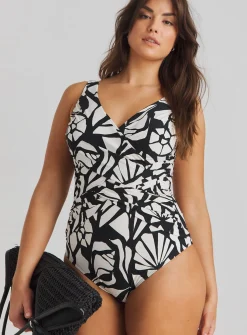 SIMPLY BE Magisculpt Illusion Swimsuit Longer Length Multi 10