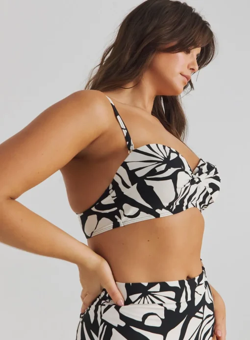 SIMPLY BE Magisculpt Twist Front Bandeau Underwired Bikini Top Shell 34F