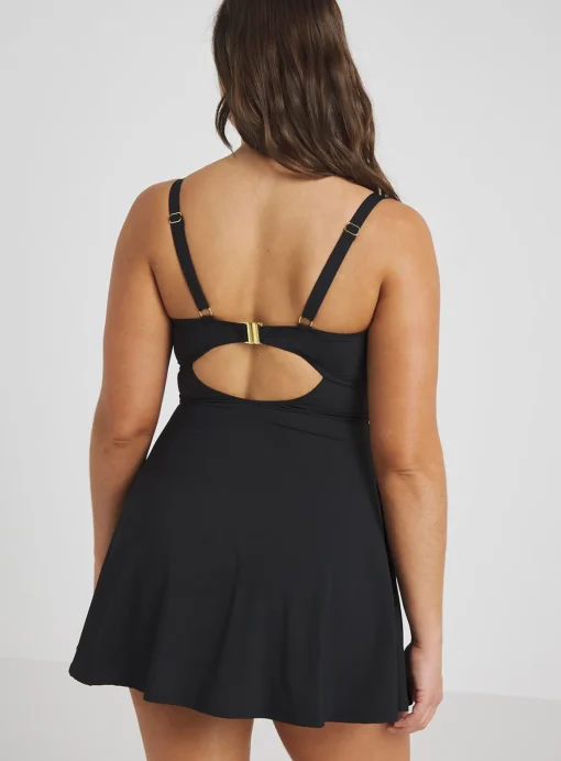 SIMPLY BE Magisculpt Underwired Swimdress Black 34DD