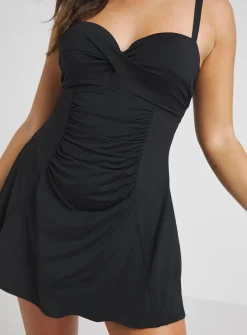 SIMPLY BE Magisculpt Underwired Swimdress Black 34DD