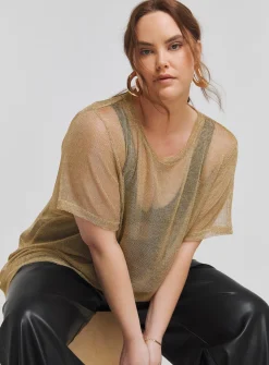SIMPLY BE Metallic Relaxed Fit Tee 10