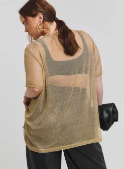 SIMPLY BE Metallic Relaxed Fit Tee 10