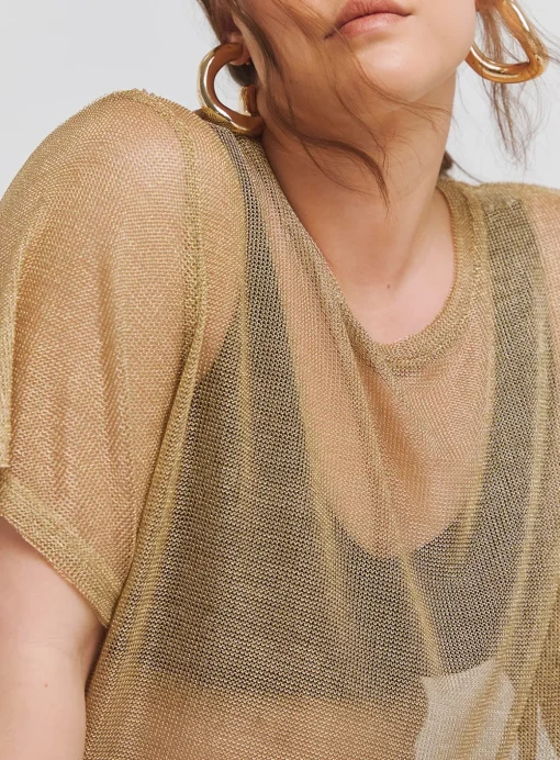 SIMPLY BE Metallic Relaxed Fit Tee 10