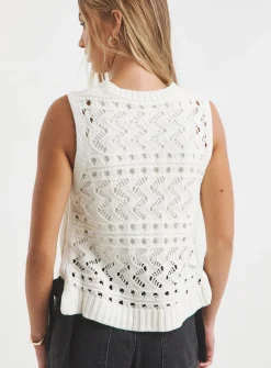 SIMPLY BE Pointelle Tie Side Vest 20-22