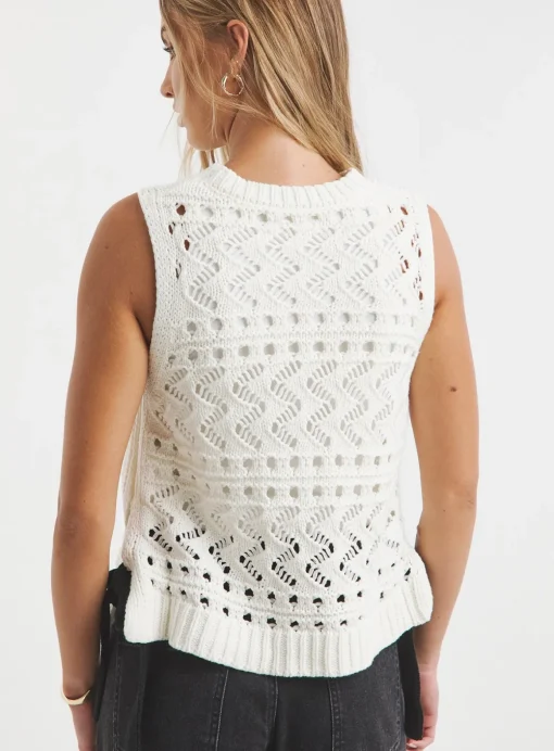 SIMPLY BE Pointelle Tie Side Vest 20-22
