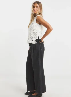 SIMPLY BE Pointelle Tie Side Vest 20-22