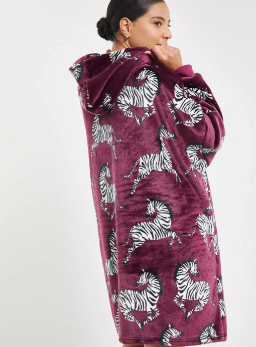 SIMPLY BE Pretty Secrets Oversized Hooded Blanket Zebra Print 20-34