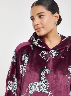 SIMPLY BE Pretty Secrets Oversized Hooded Blanket Zebra Print 20-34