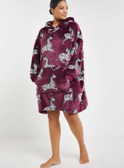 SIMPLY BE Pretty Secrets Oversized Hooded Blanket Zebra Print 20-34