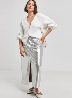 SIMPLY BE Pu Maxi With Front Split 28