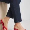 SIMPLY BE Toe Post Kitten Heel In Extra Wide Fit Red 5