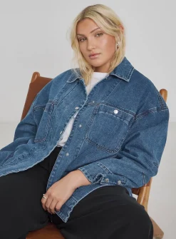 SIMPLY BE Washed Denim Workwear Jacket 14