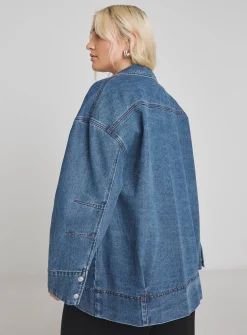 SIMPLY BE Washed Denim Workwear Jacket 14