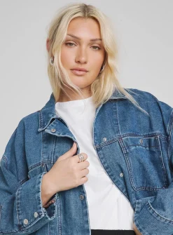 SIMPLY BE Washed Denim Workwear Jacket 14