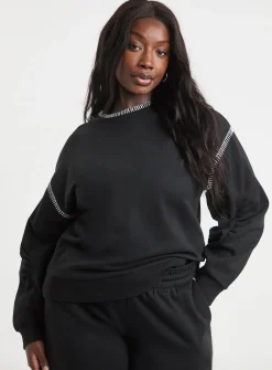 SIMPLY BE Whipstitch Oversized Sweatshirt 22